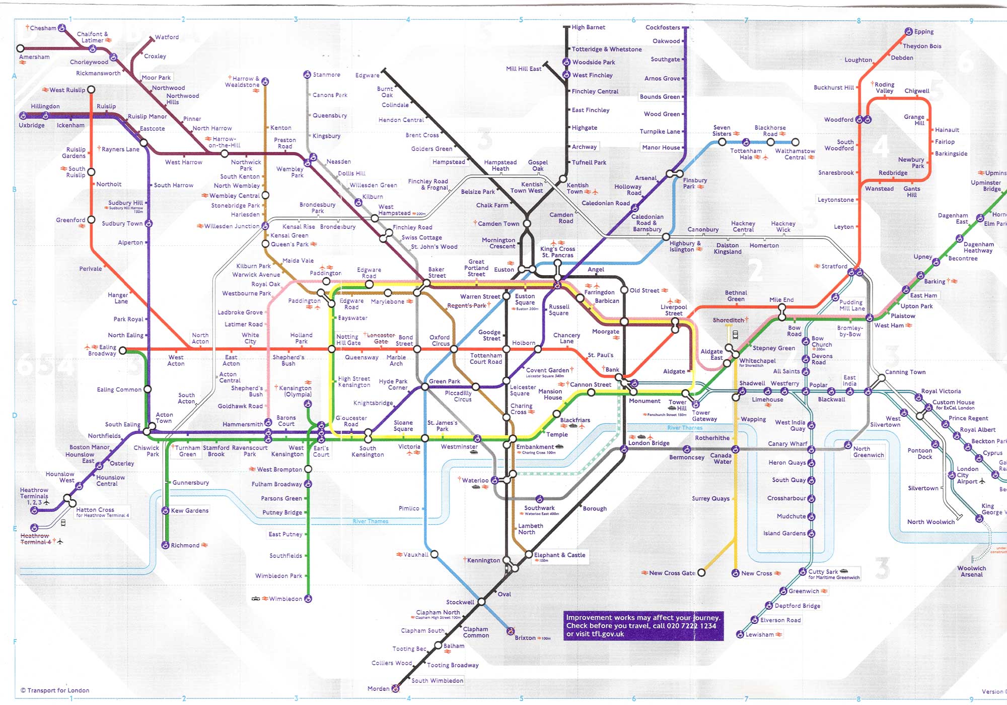 Travel guide for England, London Underground (the tube) Map