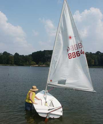 197? Laser sailboat