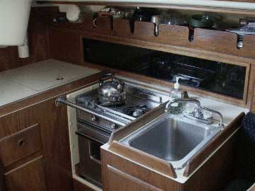 Pearson 34, galley