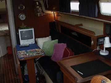 Pearson 34, starboard salon