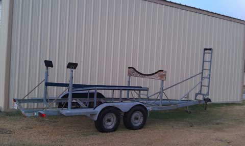 Trailer set up for a J24, Haslet, Texas sailboat