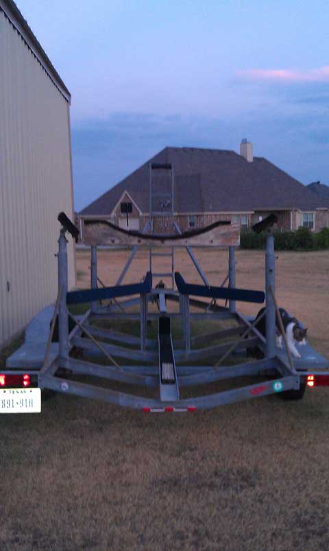 Trailer set up for a J24, Haslet, Texas sailboat
