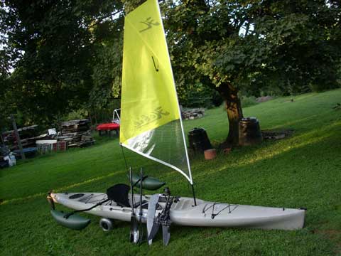Hobie Mirage with sail sailboat
