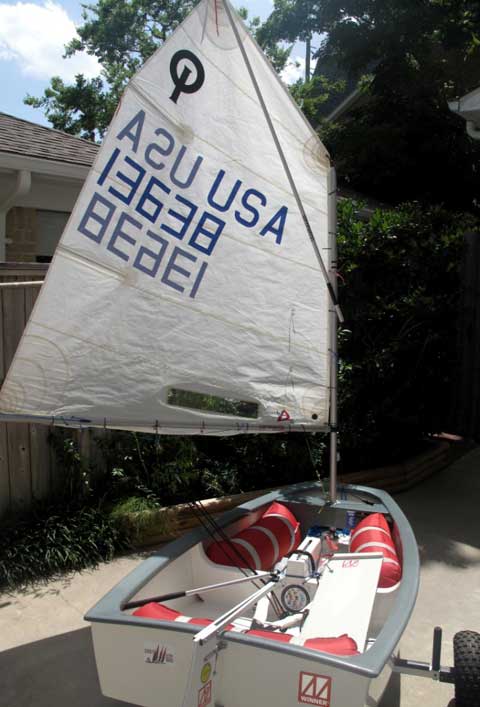 Optimist sailboat