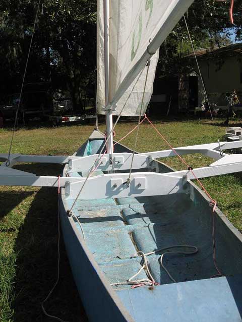 Trimaran custom canoe sailboat