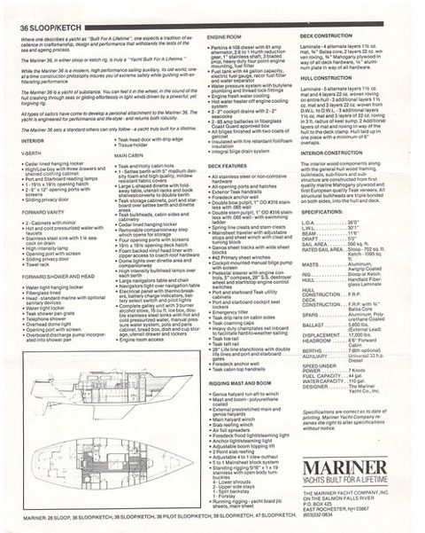 Peter Canning Mariner 36, 1980 sailboat
