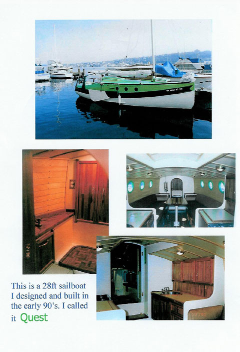 Custom Leeboard gaff ketch, 28 ft., early 90s sailboat