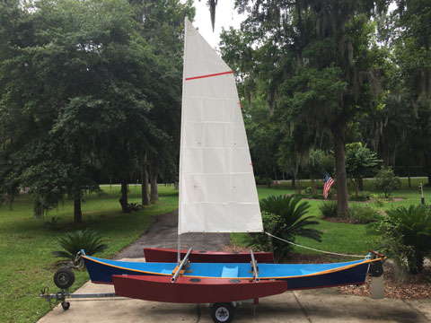 Sailing canoe, 18 ft. sailboat