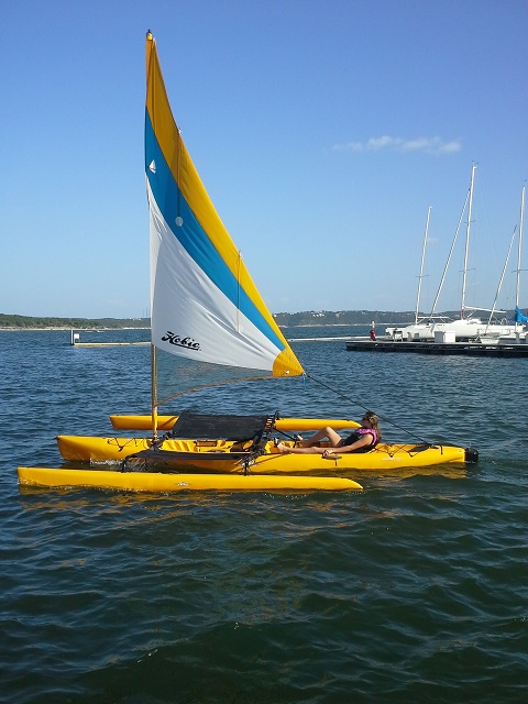 Hobie tandem sailing kayak sailboat
