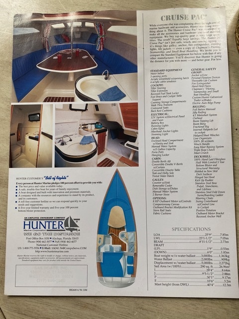 Hunter 26, 1997 sailboat