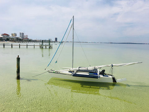 Norman Cross 18 trimaran sailboat