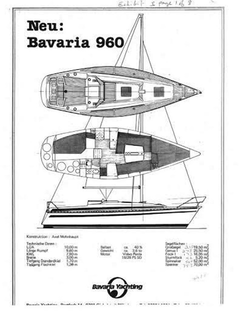 Bavaria 960, 32' sailboat