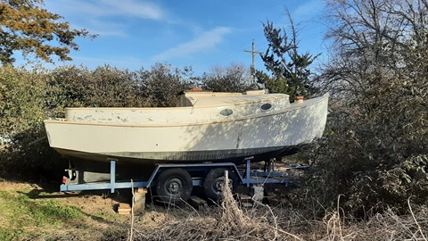 Ted Brewer cat boat, 21 ft, 1990 sailboat