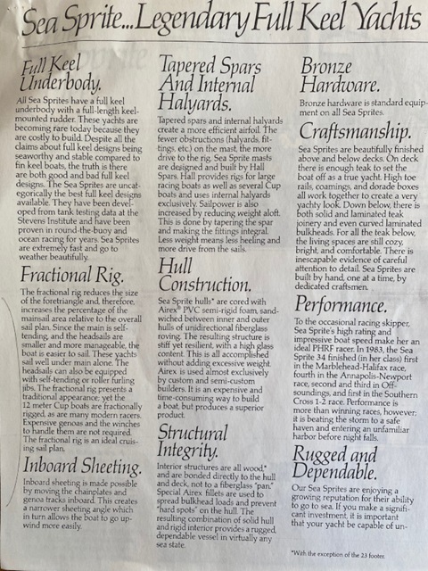 Sea Sprite 28, 1982 sailboat