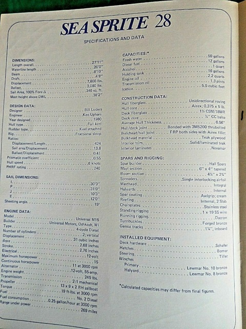 Sea Sprite 28, 1982 sailboat