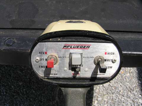 Pfluger trolling motor, Dog River, Mobile Bay, Alabama sailboat