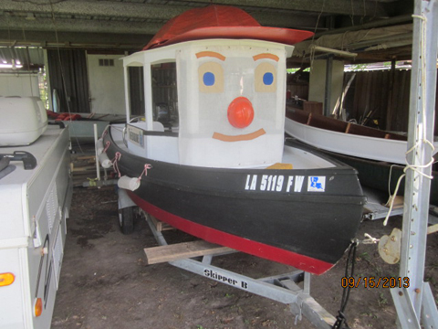 Novelty Tug boat, 14 ft. sailboat