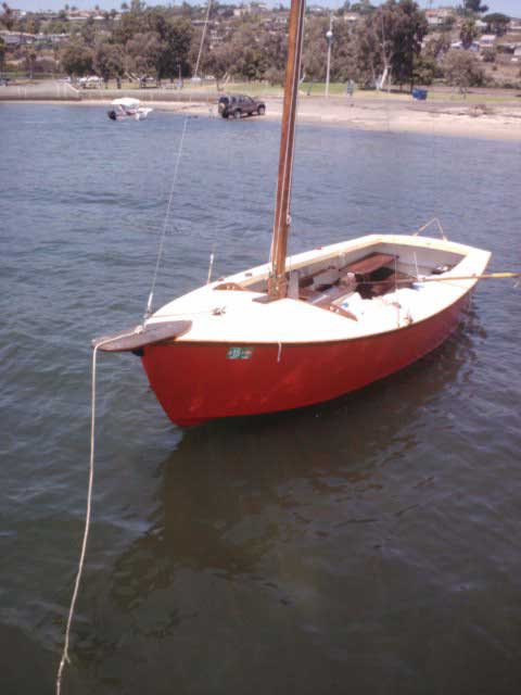 CLASSIC 15 foot wooden sailboat