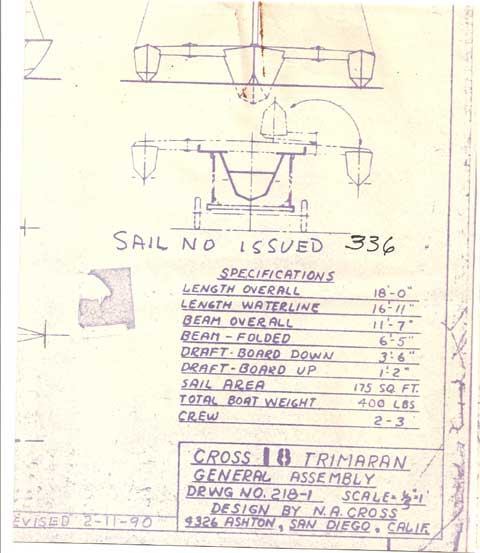 Cross 18' Trimaran, 1992 sailboat