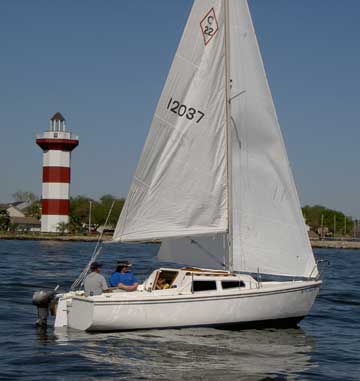 1984 Catalina 22 swing keel sailboat